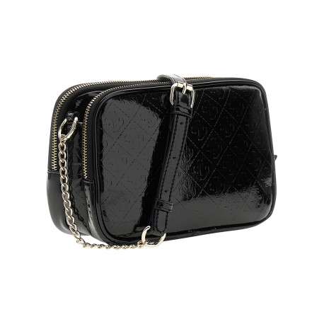 Sac à bandoulière verni noir avec monogrammes et bandoulière amovible - Image 2