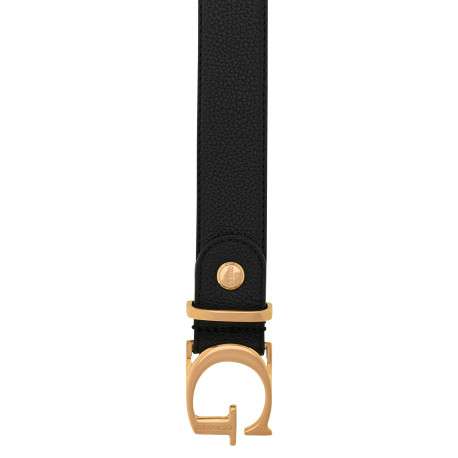 Ceinture en similicuir noire unie pourvue d’une boucle métallique dorée - Image 3