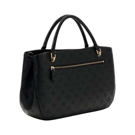 Sac à main noir en simili-cuir gauffré avec des breloques cloutées Guess - Image 2