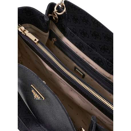 Sac à main Lorella noir porté épaule avec motifs monogrammes - Image 5