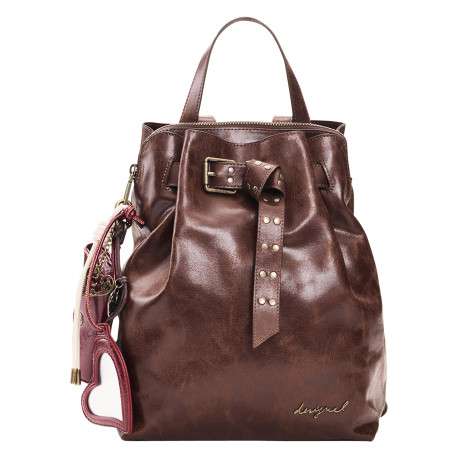 Sac à dos marron pourvu de multiples compartiments de rangement