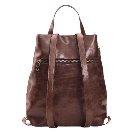 Sac à dos marron pourvu de multiples compartiments de rangement - Image 4