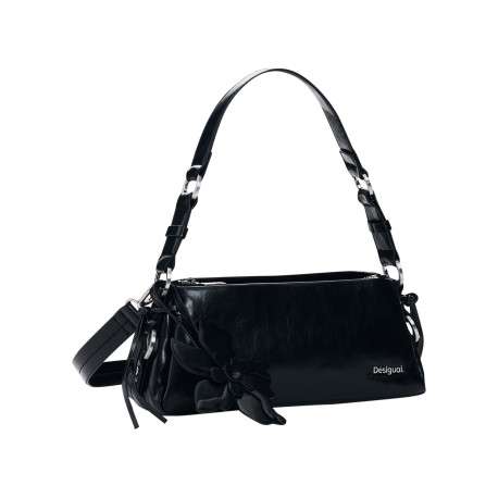 Sac à bandoulière horizontal noir pourvu d'une anse amovible - Image 2