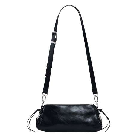 Sac à bandoulière horizontal noir pourvu d'une anse amovible - Image 4