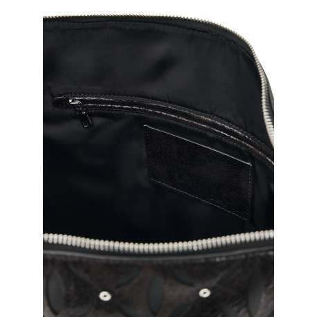 Sac à main porté épaule noir pourvu de découpes en forme de pétales - Image 3