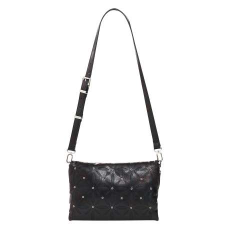 Sac à bandoulière noir pourvu de découpes en forme de pétales - Image 4