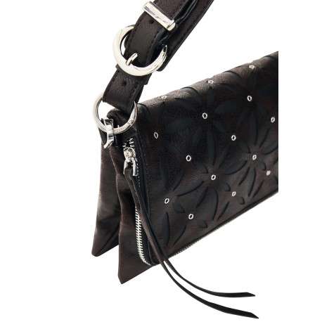 Sac à bandoulière noir pourvu de découpes en forme de pétales - Image 5