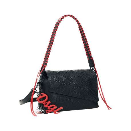 Sac à bandoulière noir orné d'un design embossé Mickey Mouse - Image 2