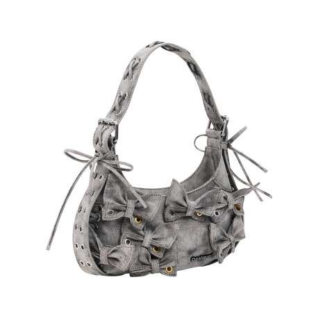 Sac à main gris pourvu d'une fermeture zippée et d'une anse ajustable - Image 2