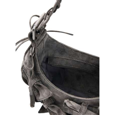 Sac à main gris pourvu d'une fermeture zippée et d'une anse ajustable - Image 3