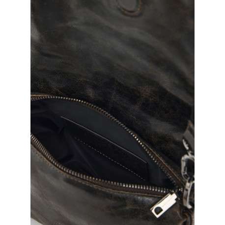 Sac à bandoulière marron vieilli pourvu d'un design au motif floral - Image 3