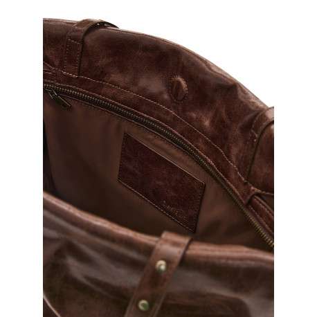 Sac à main porté épaule marron pourvu d'une bandoulière réglable - Image 3