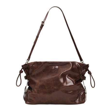 Sac à main porté épaule marron pourvu d'une bandoulière réglable - Image 4