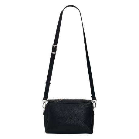 Sac à bandoulière noir en maille texturée pourvu d'une fermeture zippée - Image 4