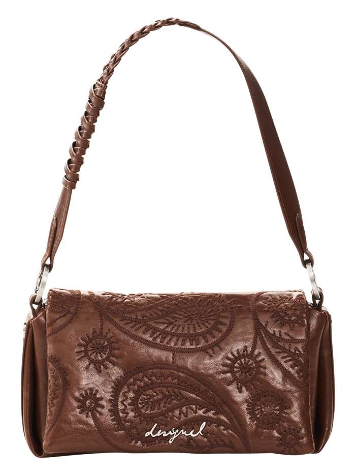 Sac à bandoulière brun à...