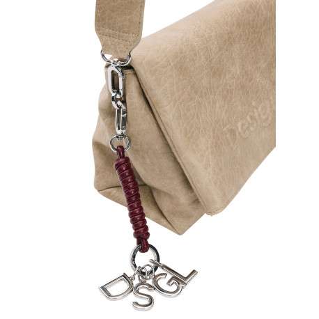Sac à bandoulière beige pourvu de multiples compartiments de rangement - Image 5