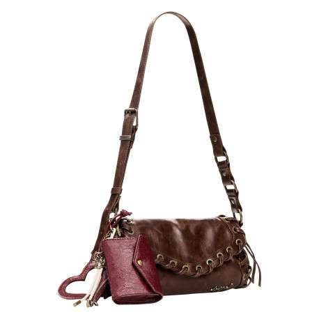 Sac à bandoulière marron vieilli pourvu d'une bandoulière réglable - Image 2