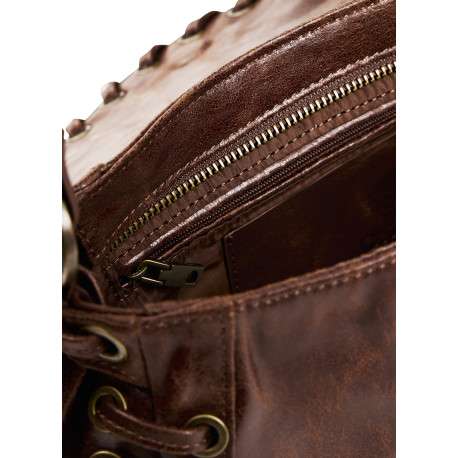 Sac à bandoulière marron vieilli pourvu d'une bandoulière réglable - Image 3