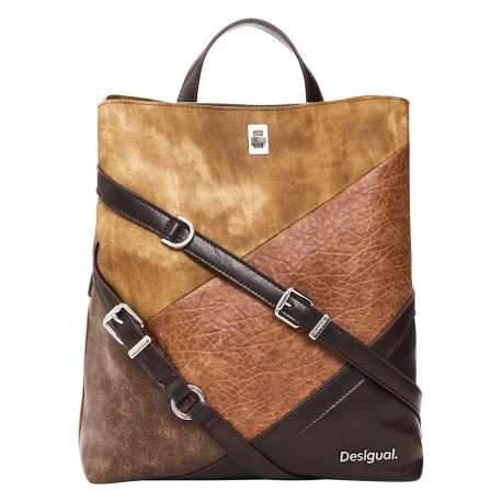 Sac à dos brun pourvu de multiples compartiments de rangement