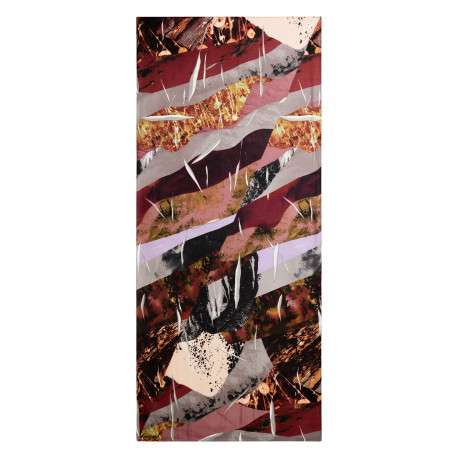 Foulard bordeaux forme rectangulaire pourvu du nom de la marque - Image 2
