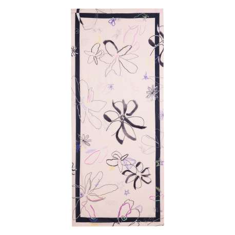 Foulard écru forme rectangulaire pourvu de divers motifs floraux - Image 2