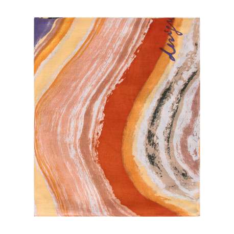 Foulard multicolore forme rectangulaire pourvu du nom de la marque - Image 4