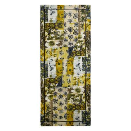 Foulard vert à forme rectangulaire pourvu du nom de la marque - Image 2