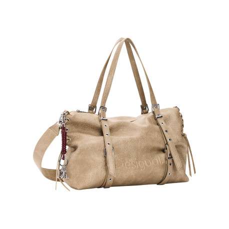 Sac à main beige pourvu de multiples compartiments de rangement - Image 2