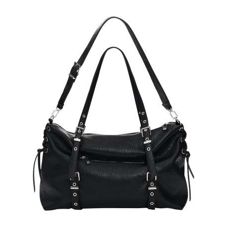 Sac à main noir pourvu de multiples compartiments de rangement - Image 4