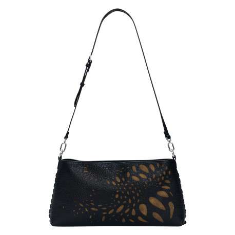 Sac à bandoulière horizontal noir pourvu d'une anse amovible - Image 4