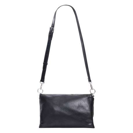 Sac à bandoulière noir à rabat pourvu d'une anse nouée amovible - Image 4