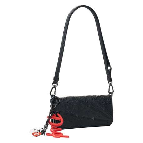 Pochette à bandoulière noire ornée d'un design embossé Mickey Mouse - Image 2