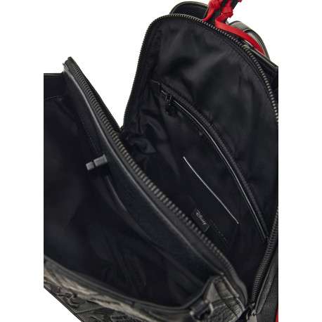Sac à dos noir orné d'une anse et d'un design embossé Mickey Mouse - Image 3