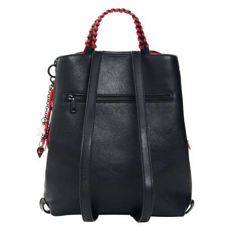 Sac à dos noir orné d'une anse et d'un design embossé Mickey Mouse - Image 4