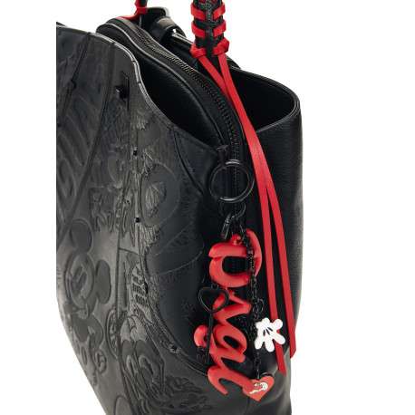 Sac à dos noir orné d'une anse et d'un design embossé Mickey Mouse - Image 5