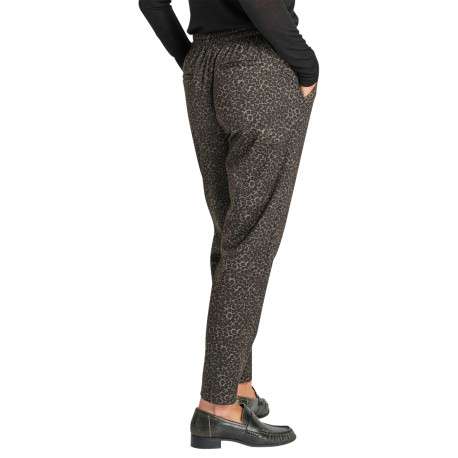 Pantalon à coupe droite avec un tissu léopard pourvu d'une taille élastiquée - Image 2