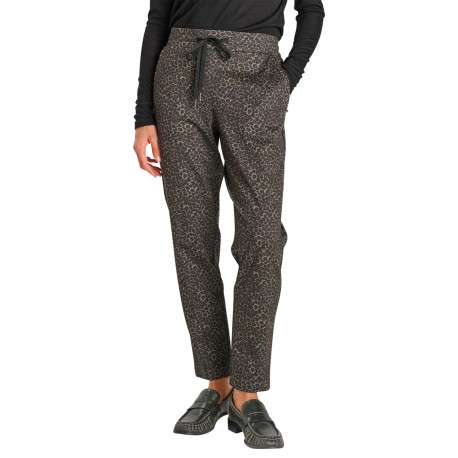 Pantalon à coupe droite avec un tissu léopard pourvu d'une taille élastiquée - Image 3