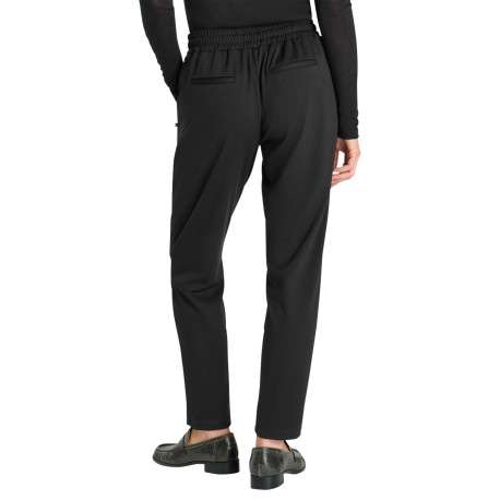 Pantalon noir à coupe fluide avec une taille ajustée orné d'un liseré brillant - Image 2