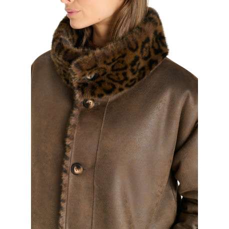 Blouson réversible léopard à coupe ajustée pourvu de manches longues - Image 6