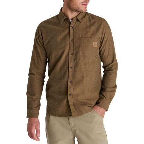 Chemise en coton marron à coupe droite pourvue d'un col à revers - Image 2