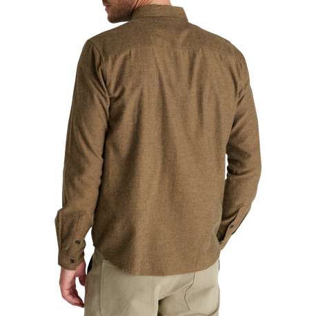 Chemise en coton marron à coupe droite pourvue d'un col à revers - Image 3