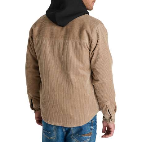 Surchemise en coton beige à coupe droite pourvue d'un col à revers - Image 3