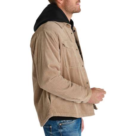 Surchemise en coton beige à coupe droite pourvue d'un col à revers - Image 4