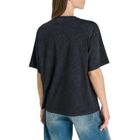 T-shirt en coton anthracite délavé avec un imprimé ""Cerises Lover"" léopard - Image 2