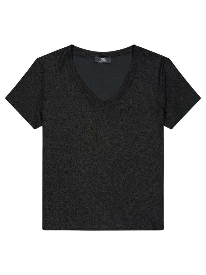T-shirt col V en maille...
