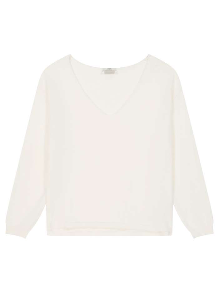Pull col V écru avec une...