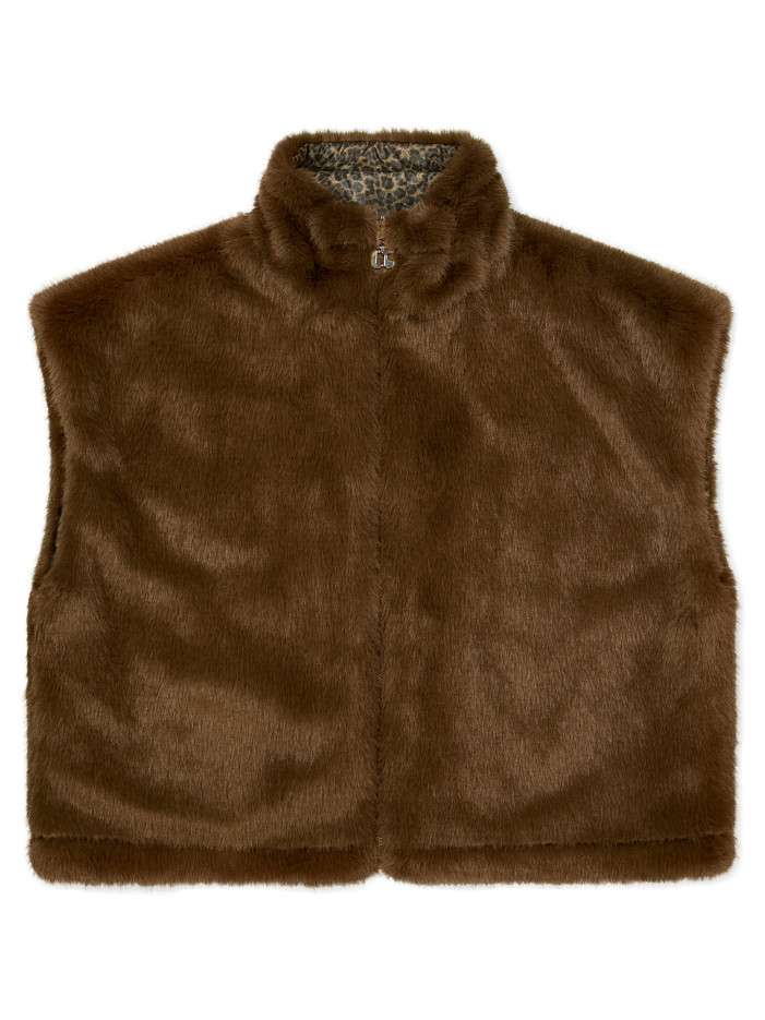 Gilet réversible en fausse...
