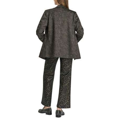 Blazer manches longues à imprimé léopard pourvu d'une coupe droite - Image 3