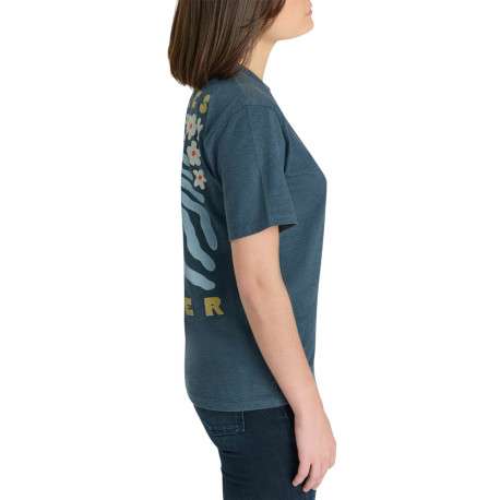 T-shirt en coton bleu imprimé à coupe droite pourvu d'un col rond - Image 4