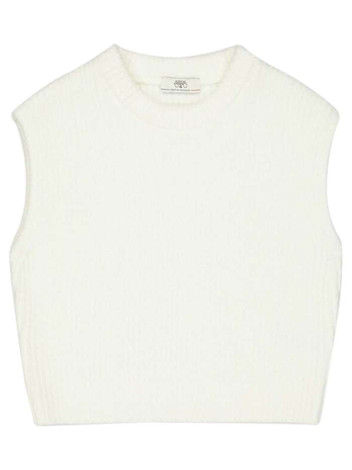 Pull écru sans manches...